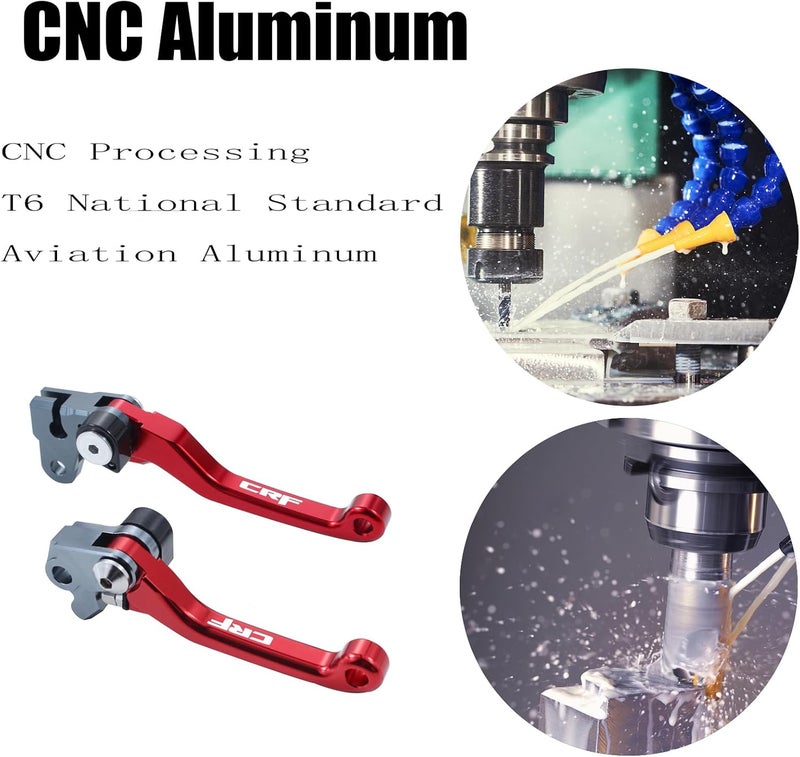 GWH Motorcycle CNC Aluminum Billet Foldable Brake Clutch Lever Handle Levers for CRF150F CRF230F 03-20 CRF250F 19-22 CRF 230F 230 F 150F 150 250 250F Dirt Pit Bike Motorbike - Image 3